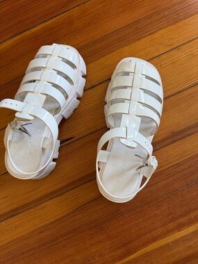 Primark White Kids Glossy Jelly Fisherman Sandals